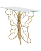 Console Butterfly doré/rose - 76x110x40 cm