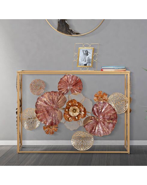 Console en métal Glam multicolore - 80x114x41.5 cm