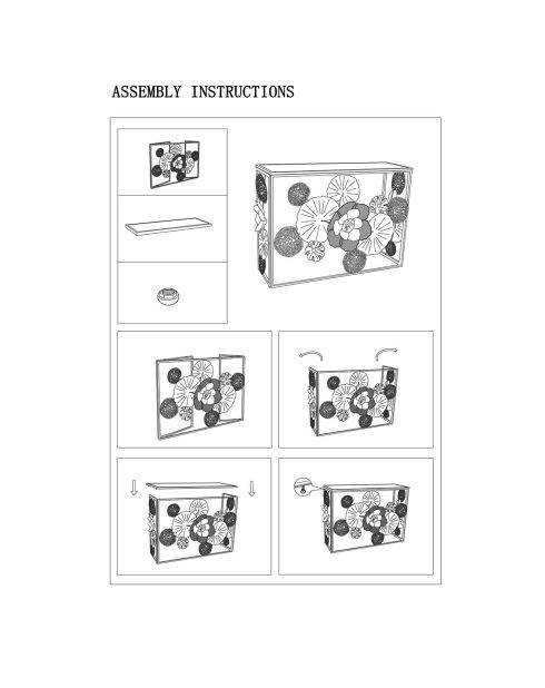 Console en métal Glam multicolore - 80x114x41.5 cm