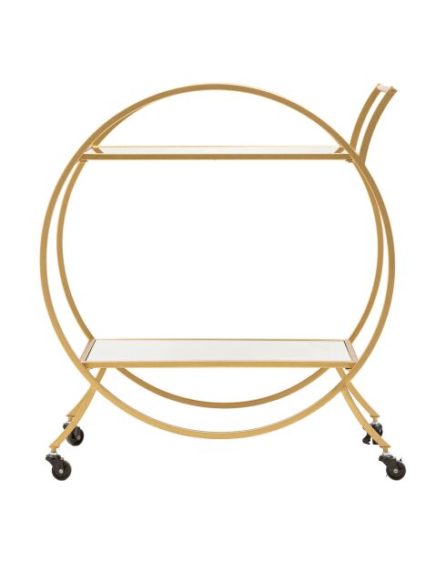 Chariot Rond doré - 78x70x36.5 cm