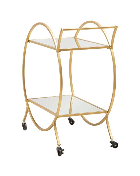 Chariot Rond doré - 78x70x36.5 cm