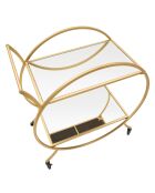 Chariot Rond doré - 78x70x36.5 cm