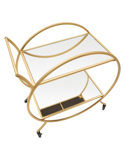 Chariot Rond doré - 78x70x36.5 cm