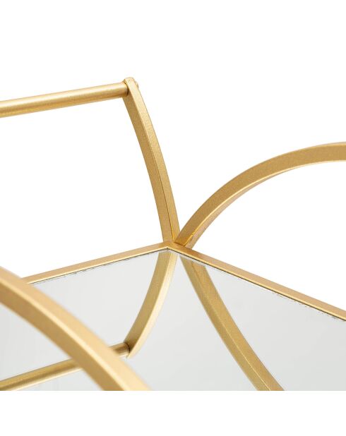 Chariot Rond doré - 78x70x36.5 cm