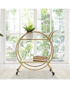 Chariot Rond doré - 78x70x36.5 cm