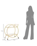 Chariot Rond doré - 78x70x36.5 cm