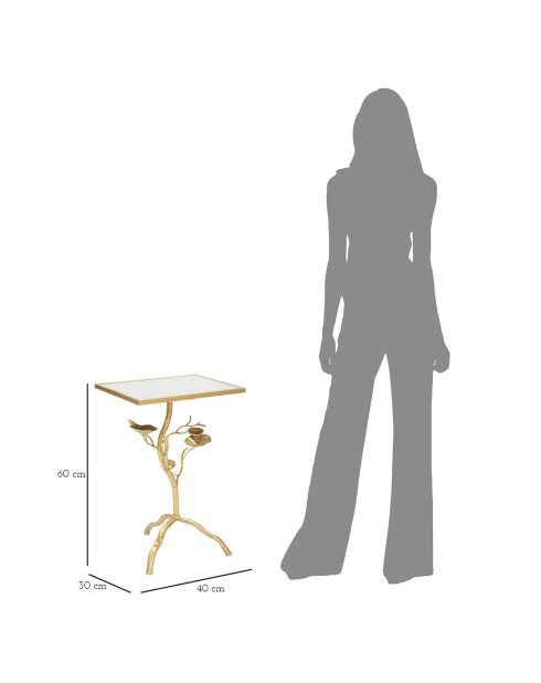 Table Tisty dorée - 60x40x30 cm