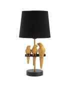 Lampe de chevet Perroquets noir/doré - 39x20x20 cm