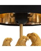 Lampe de chevet Perroquets noir/doré - 39x20x20 cm