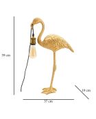 Lampe de table Flamingo dorée - 40x22x65 cm