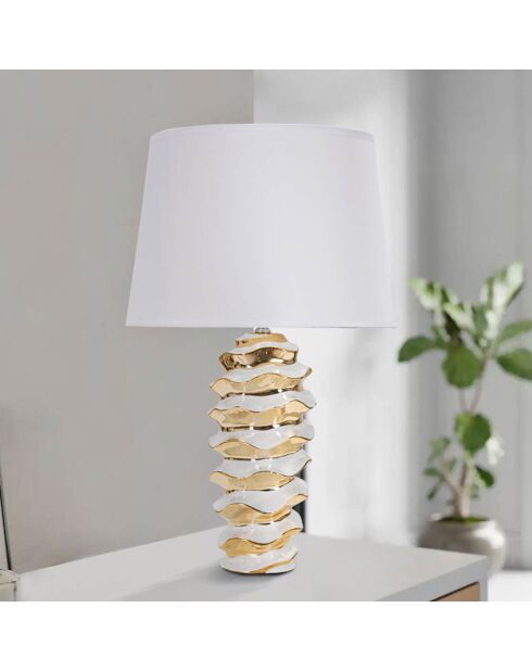 Glam Space Tischlampe weiß/gold - 53x33x33 cm
