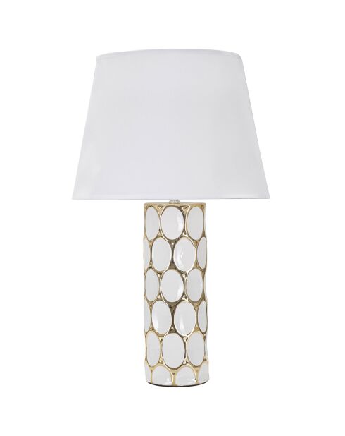 Glam Carv Tischlampe weiß/gold - 56x34,5x34,5 cm