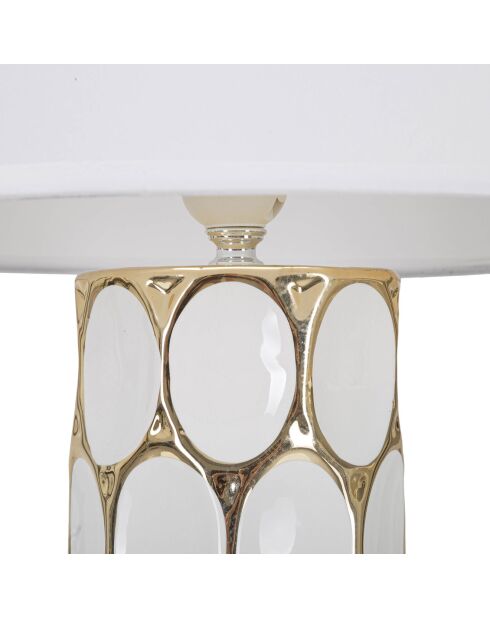 Glam Carv Tischlampe weiß/gold - 56x34,5x34,5 cm
