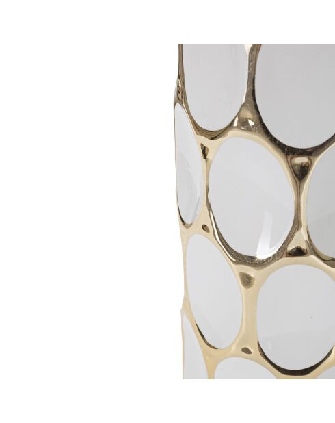 Glam Carv Tischlampe weiß/gold - 56x34,5x34,5 cm