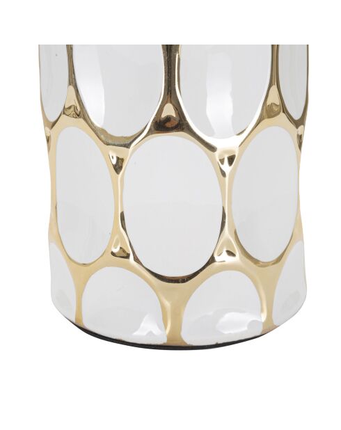 Glam Carv Tischlampe weiß/gold - 56x34,5x34,5 cm