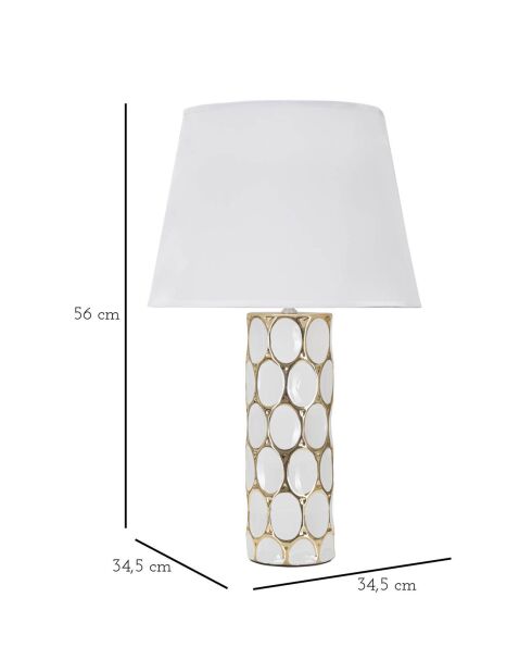 Glam Carv Tischlampe weiß/gold - 56x34,5x34,5 cm