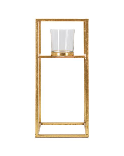 Elegante portavelas dorado - 35x15x15 cm