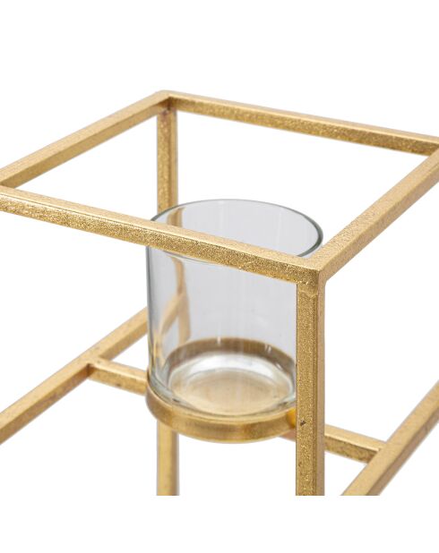 Elegante portavelas dorado - 35x15x15 cm