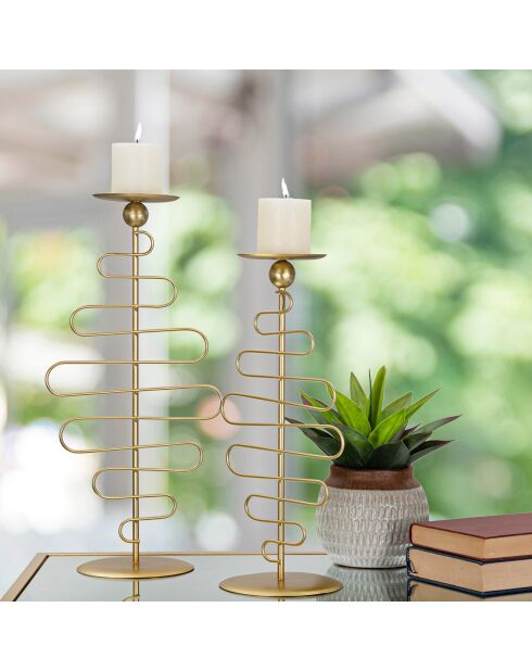 2 goldene Alid Kerzenhalter