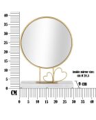 Miroir de table Coeur doré/marbre - 39.5x30x9 cm