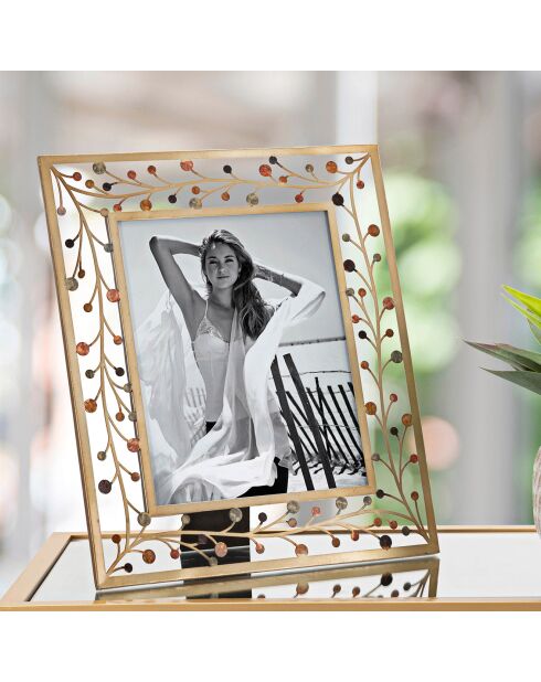 Cadre photo Bixy multicolore/doré - 36.2x32.5 cm