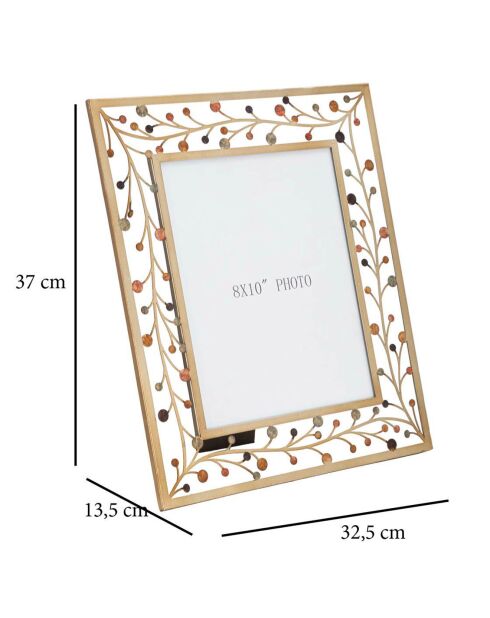 Cadre photo Bixy multicolore/doré - 36.2x32.5 cm