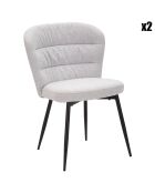 2 Chaises Losanna gris/noir - 85x58x60.5 cm