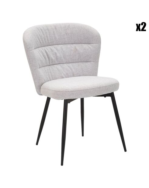 2 Chaises Losanna gris/noir - 85x58x60.5 cm