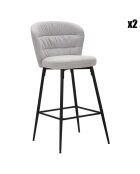2 Tabourets de bar Losanna gris/noir - 108x52x59 cm