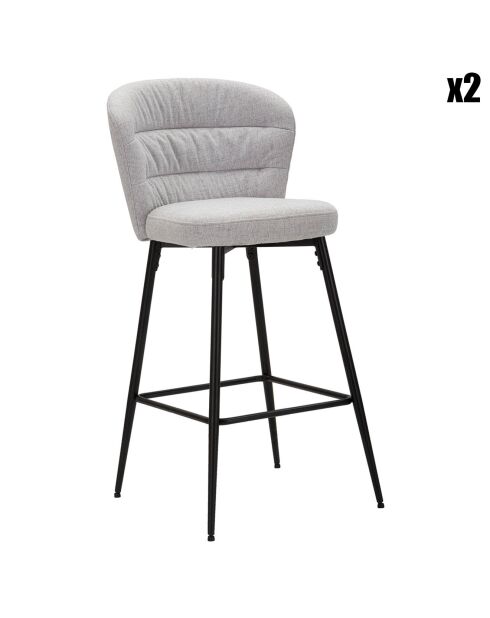 2 Tabourets de bar Losanna gris/noir - 108x52x59 cm