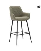2 Tabourets de bar gris/noir - 109x55x55 cm