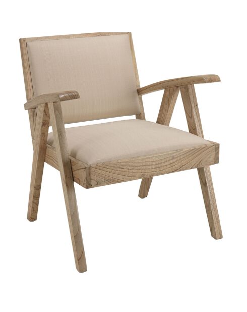 Fauteuil en Mindi tissu texturé Eris beige - 65x65x75 cm