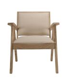 Fauteuil en Mindi tissu texturé Eris beige - 65x65x75 cm