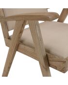 Fauteuil en Mindi tissu texturé Eris beige - 65x65x75 cm