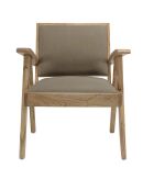 Fauteuil en Mindi tissu chiné Eris kaki - 65x65x75 cm