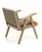 Fauteuil en Mindi tissu chiné Eris kaki - 65x65x75 cm