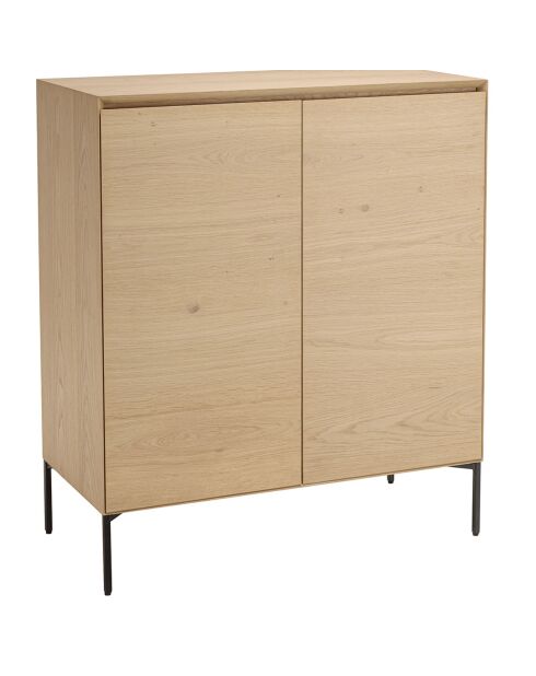 Buffet 2 portes 3 étagères Maxendre naturel - 94x45x108 cm