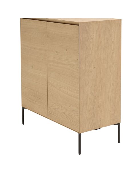 Buffet 2 portes 3 étagères Maxendre naturel - 94x45x108 cm