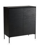 Buffet 2 portes 3 étagères Maxendre noir - 94x45x108 cm