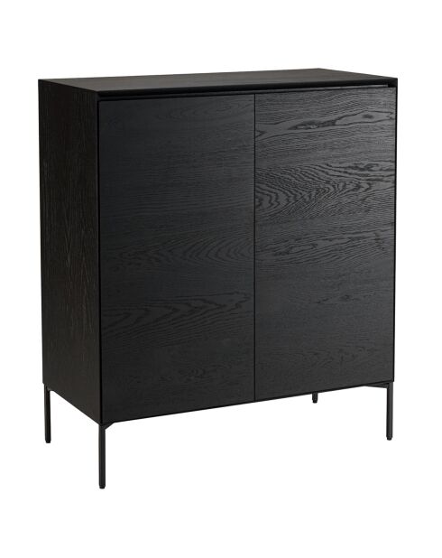 Buffet 2 portes 3 étagères Maxendre noir - 94x45x108 cm