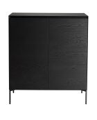 Buffet 2 portes 3 étagères Maxendre noir - 94x45x108 cm