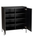 Buffet 2 portes 3 étagères Maxendre noir - 94x45x108 cm