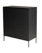 Buffet 2 portes 3 étagères Maxendre noir - 94x45x108 cm