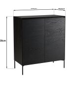 Buffet 2 portes 3 étagères Maxendre noir - 94x45x108 cm