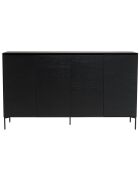 Buffet 4 portes 6 étagères pieds Maxendre noir - 187x45x108 cm