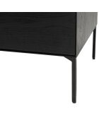 Buffet 4 portes 6 étagères pieds Maxendre noir - 187x45x108 cm