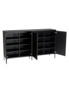 Buffet 4 portes 6 étagères pieds Maxendre noir - 187x45x108 cm