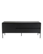 Meuble TV 1 porte 2 tiroirs Maxendre noir - 130x45x52 cm