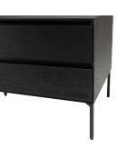 Meuble TV 1 porte 2 tiroirs Maxendre noir - 130x45x52 cm