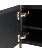 Meuble TV 1 porte 2 tiroirs Maxendre noir - 130x45x52 cm